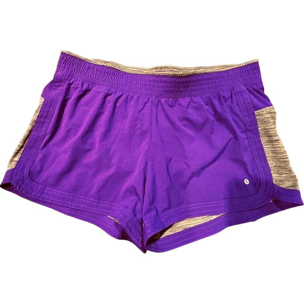 Xersion Purple & Gray Running/Exercise/Swimming Shorts w Protector in Size Large